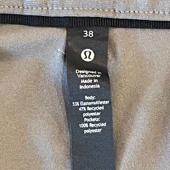 Lululemon ABC Performance Trouser Pants Mens 38 Olive Green Stretch - Picture 9 of 13